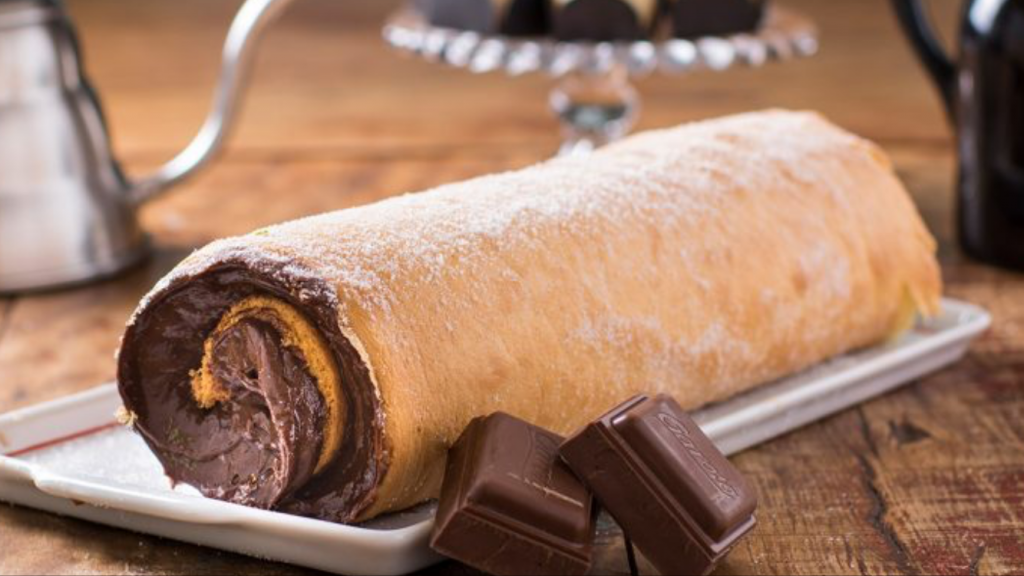 Rocambole de Doce de Leite com Café