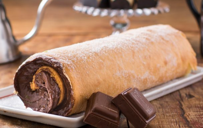Rocambole de Doce de Leite com Café